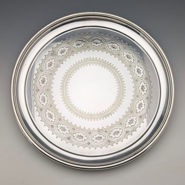 1898 年英國古董鍍銀薩爾瓦直徑 31 公分埃爾金頓